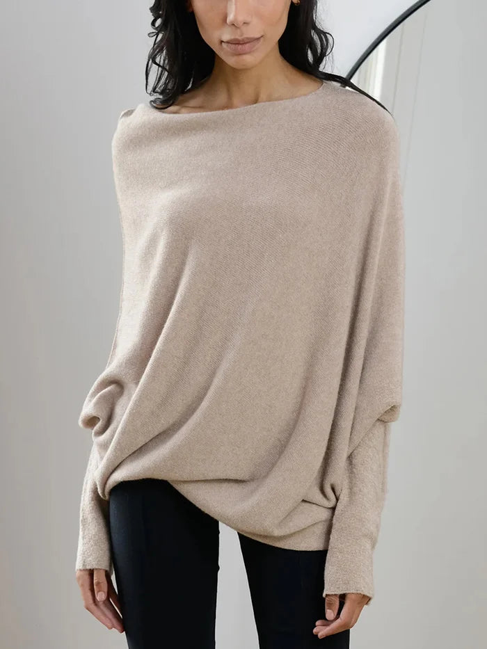 Patrycja | Oversize sweter damski z dekoltem w łódkę