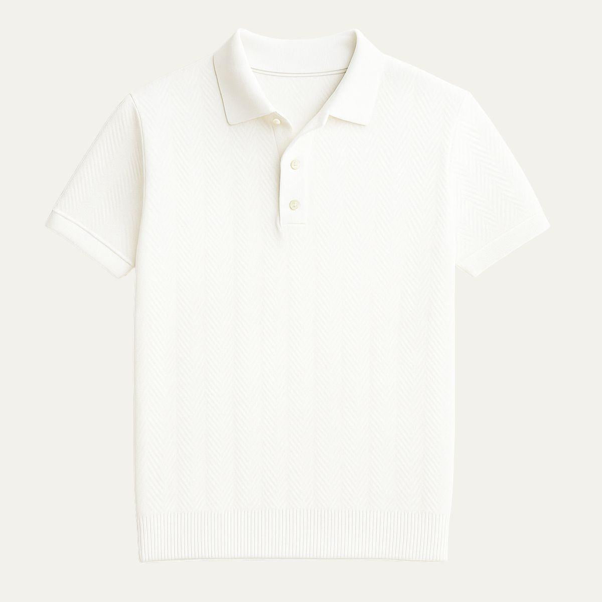 Mirek | Bawełniana koszulka polo męska z dzianiny żakardowej w stylu vintage