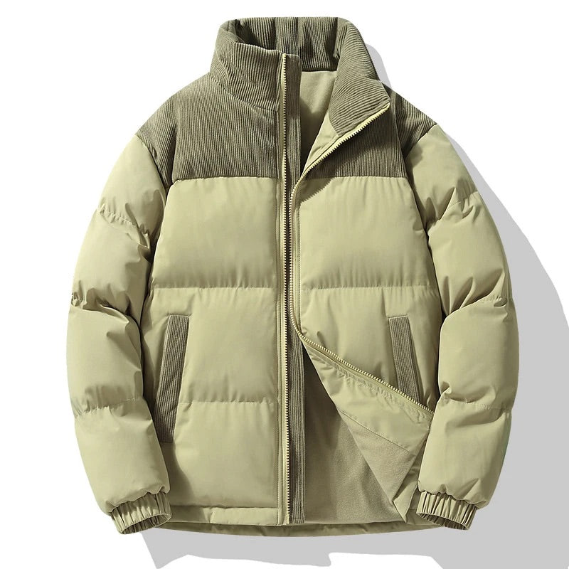 Bartosz | Pikowana kurtka zimowa męska w stylu color block