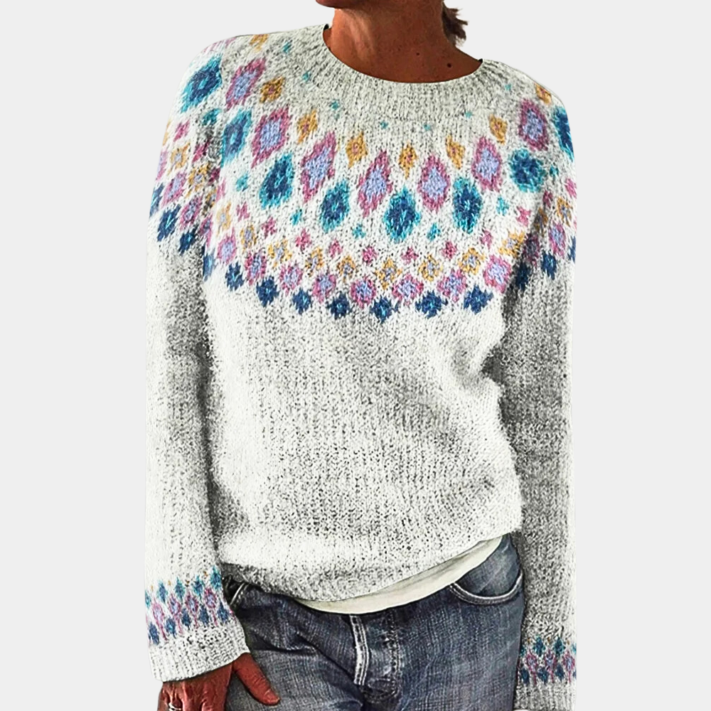 Eliza | Sweter damski zimowy z wzorem skandynawskim