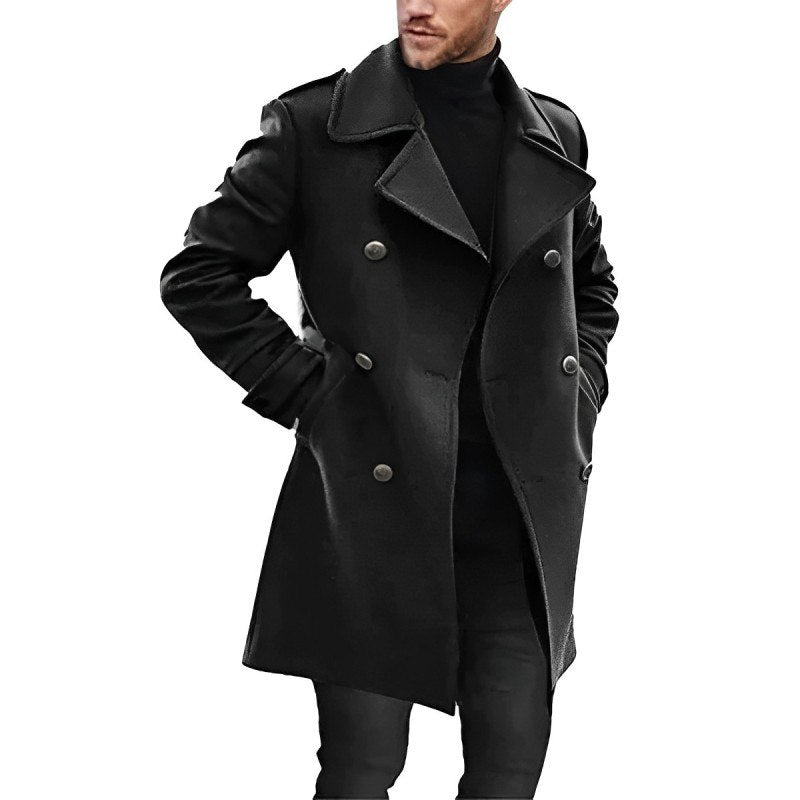 Dawid | Wełniany peacoat zimowy męski