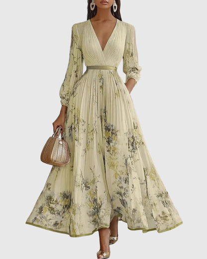 Joanna | Elegancka plisowana sukienka maxi damska