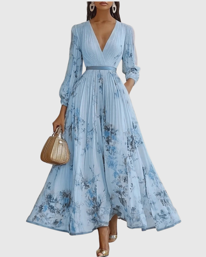 Joanna | Elegancka plisowana sukienka maxi damska
