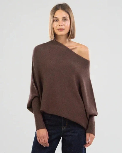 Patrycja | Oversize sweter damski z dekoltem w łódkę