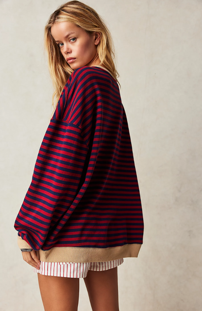 Klaudia | Oversize sweter damski w paski