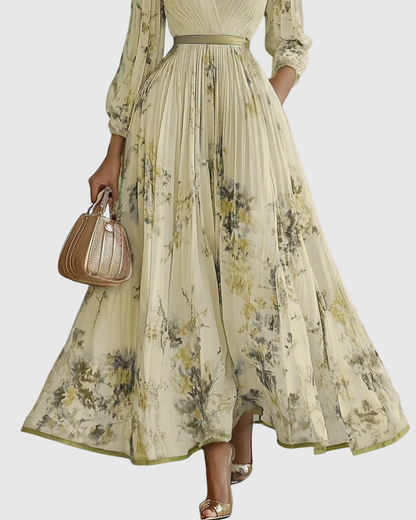 Joanna | Elegancka plisowana sukienka maxi damska