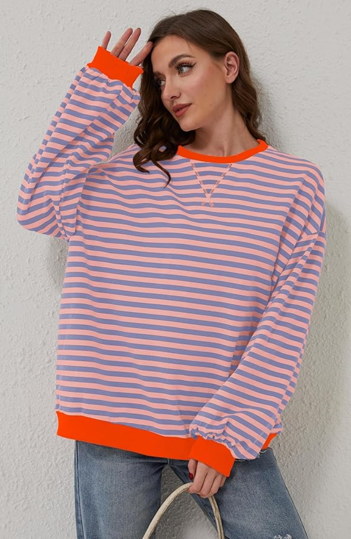 Klaudia | Oversize sweter damski w paski