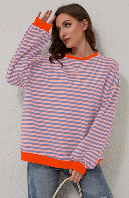 Klaudia | Oversize sweter damski w paski