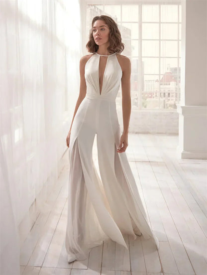 Kamila | Elegancki kombinezon damski z dekoltem w serek