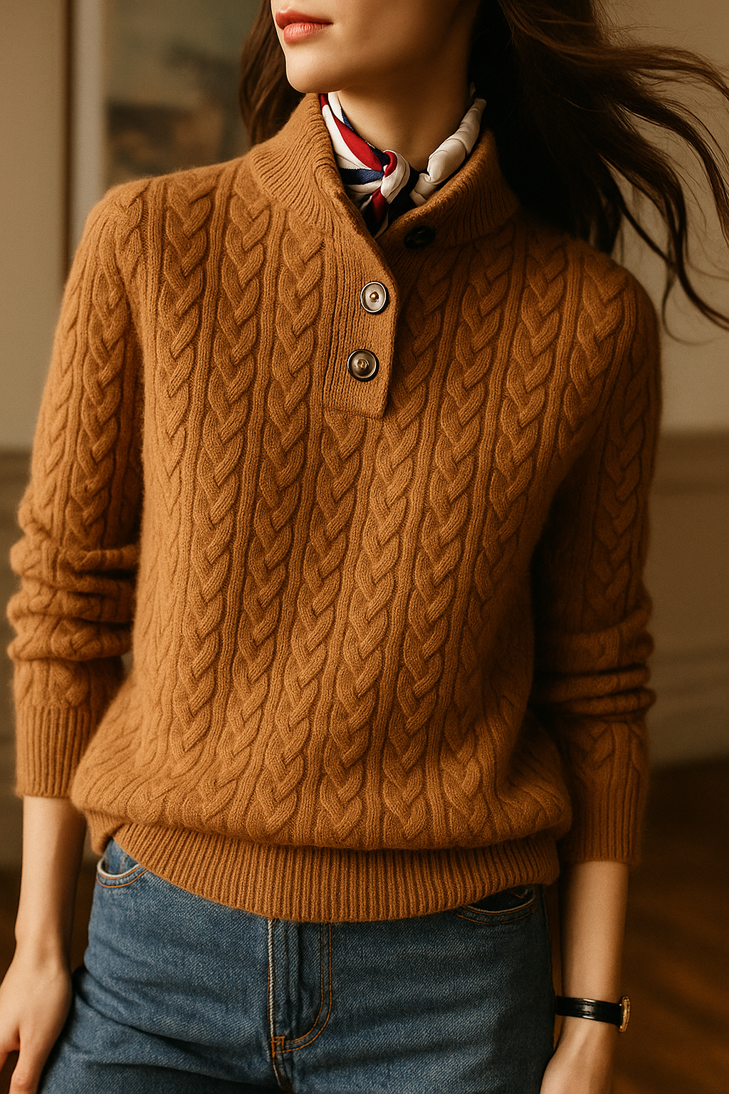 Paulina | Oversize’owy dzianinowy sweter damski