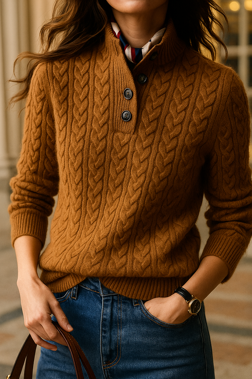 Paulina | Oversize’owy dzianinowy sweter damski