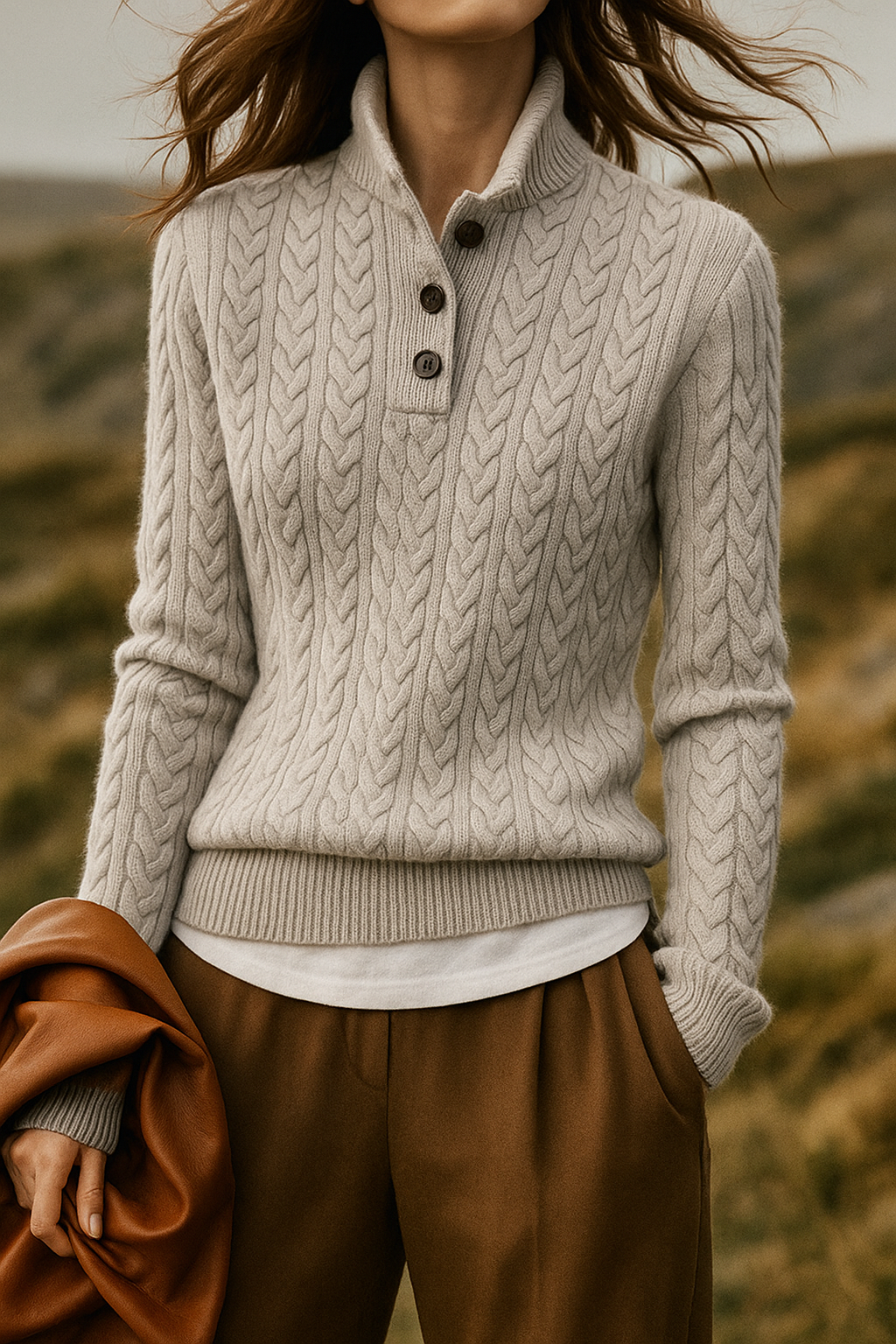 Paulina | Oversize’owy dzianinowy sweter damski