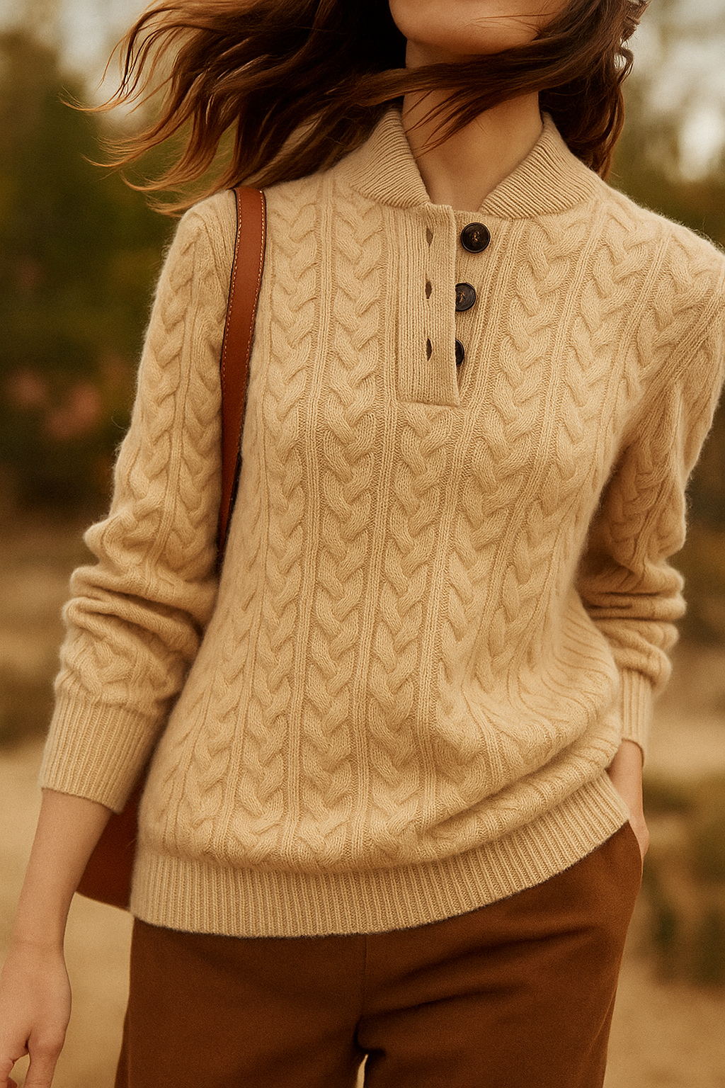 Paulina | Oversize’owy dzianinowy sweter damski