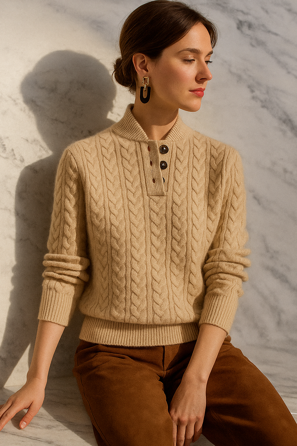 Paulina | Oversize’owy dzianinowy sweter damski