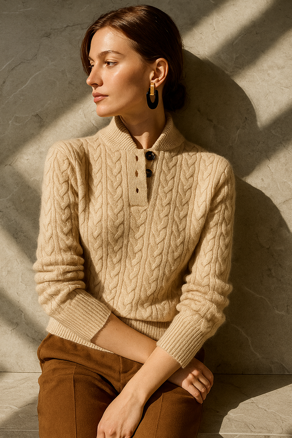 Paulina | Oversize’owy dzianinowy sweter damski