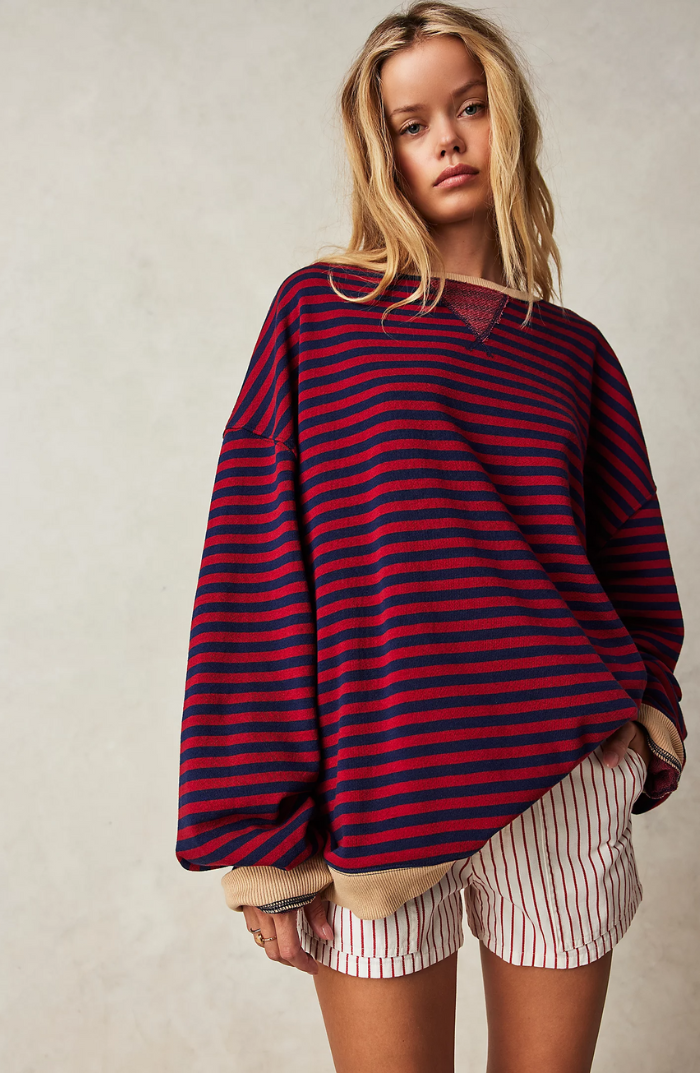 Klaudia | Oversize sweter damski w paski