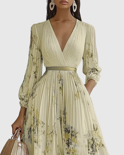 Joanna | Elegancka plisowana sukienka maxi damska
