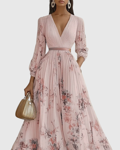 Joanna | Elegancka plisowana sukienka maxi damska