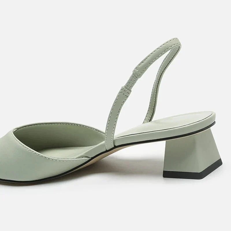 Zuzanna | Czółenka damskie slingback na niskim słupku