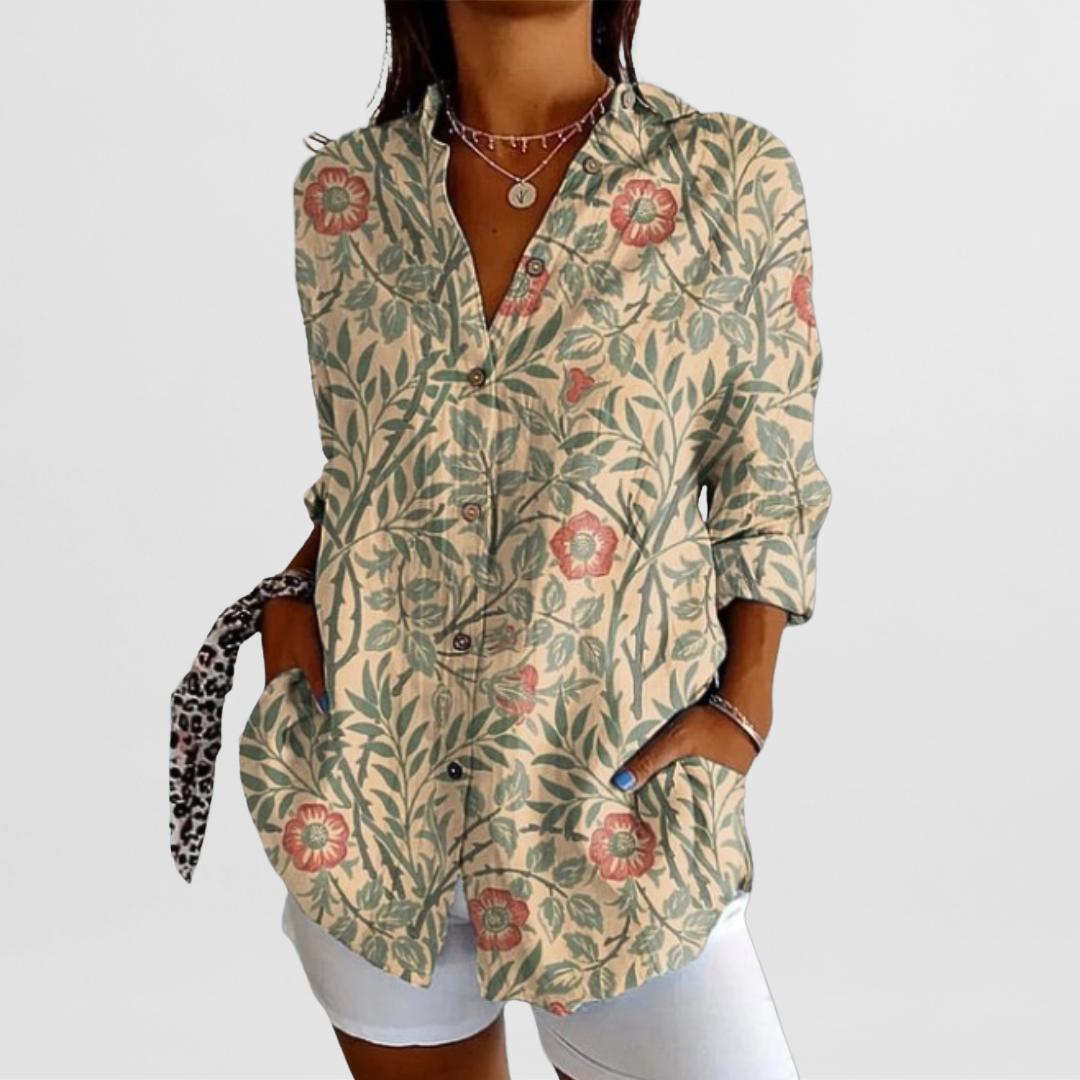 Gabriela | Bluzka damska letnia w kwiaty w stylu vintage