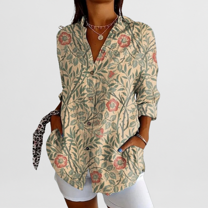 Gabriela | Bluzka damska letnia w kwiaty w stylu vintage