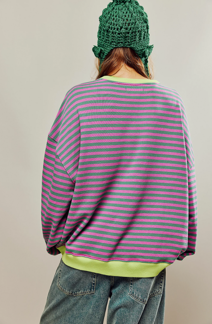 Klaudia | Oversize sweter damski w paski