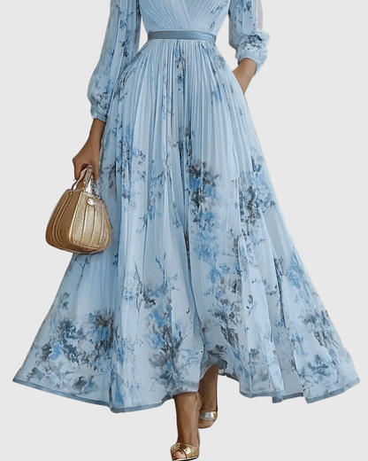 Joanna | Elegancka plisowana sukienka maxi damska