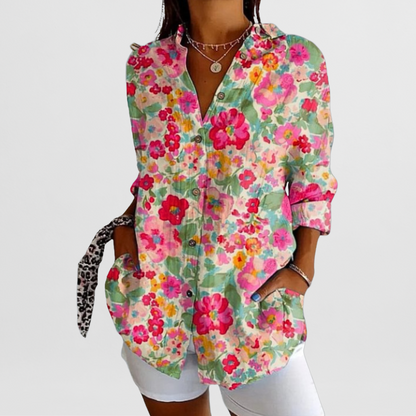 Gabriela | Bluzka damska letnia w kwiaty w stylu vintage