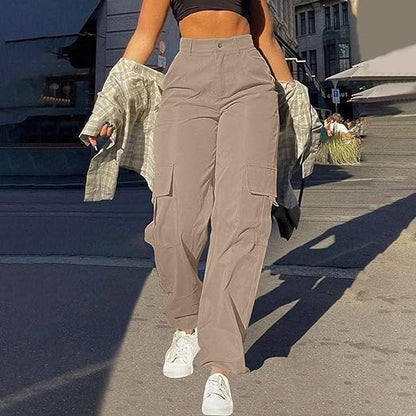 Natalia | Spodnie cargo damskie z wysokim stanem