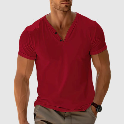 Dawid | T-shirt męski z dekoltem w serek