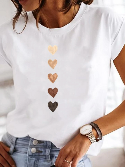 Aneta | Biały T-shirt damski z krótkim rękawem