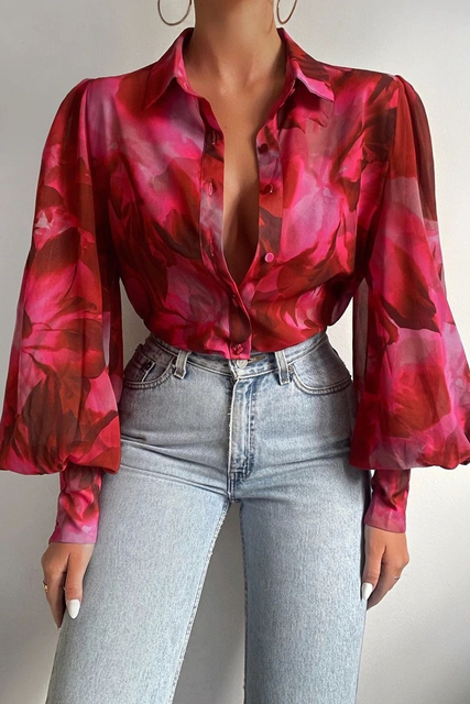 Iwona | Kolorowa bluzka damska
