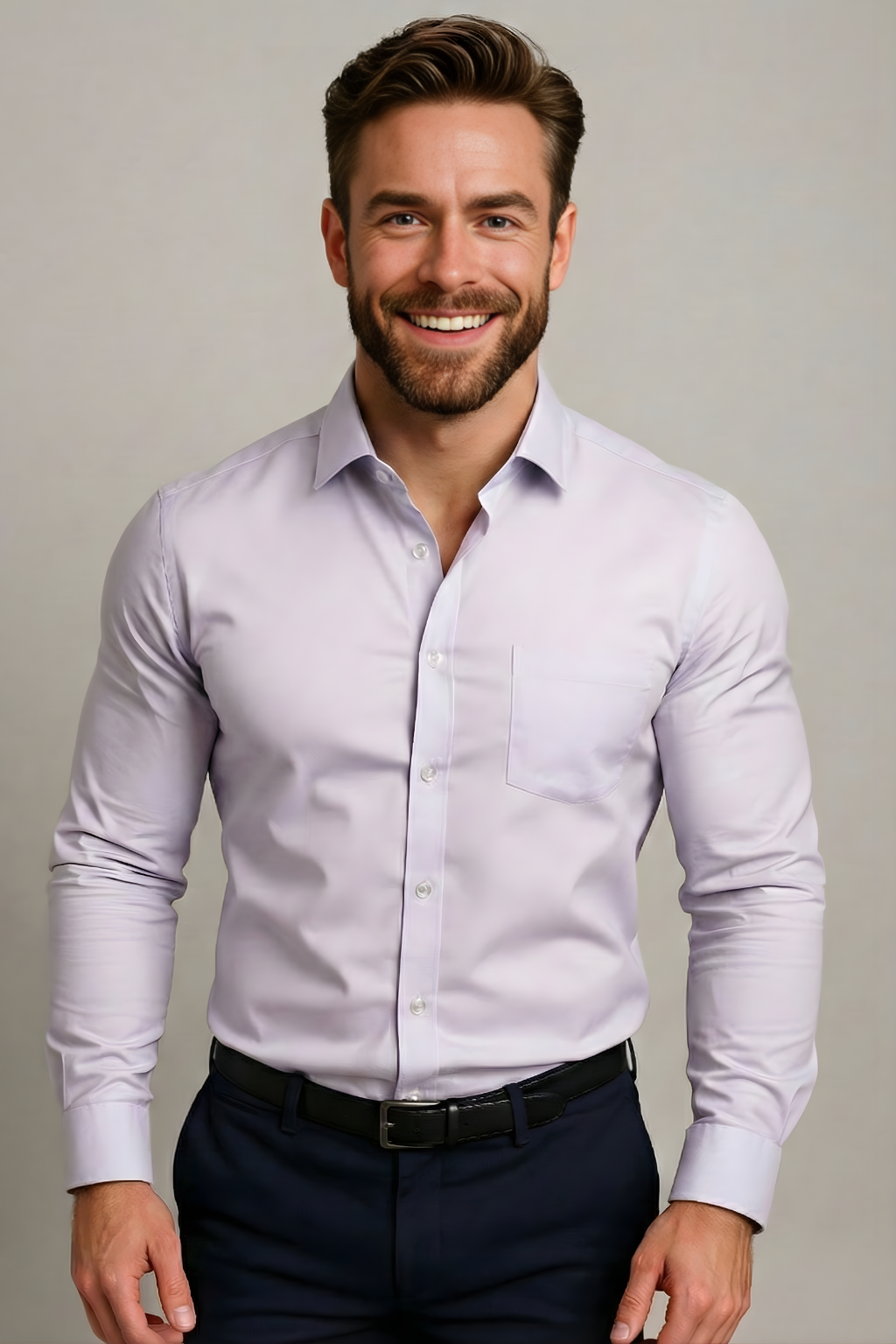 Michał | Koszula męska z długim rękawem o dopasowanym kroju