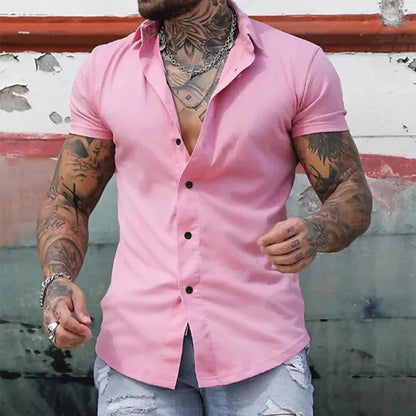 Michał | Koszula męska slim fit z krótkim rękawem
