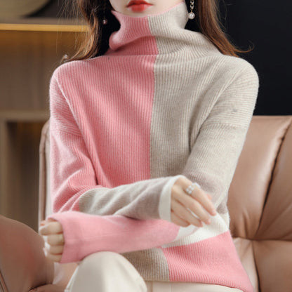 Mila | Golf damski zimowy z wzorem colorblock