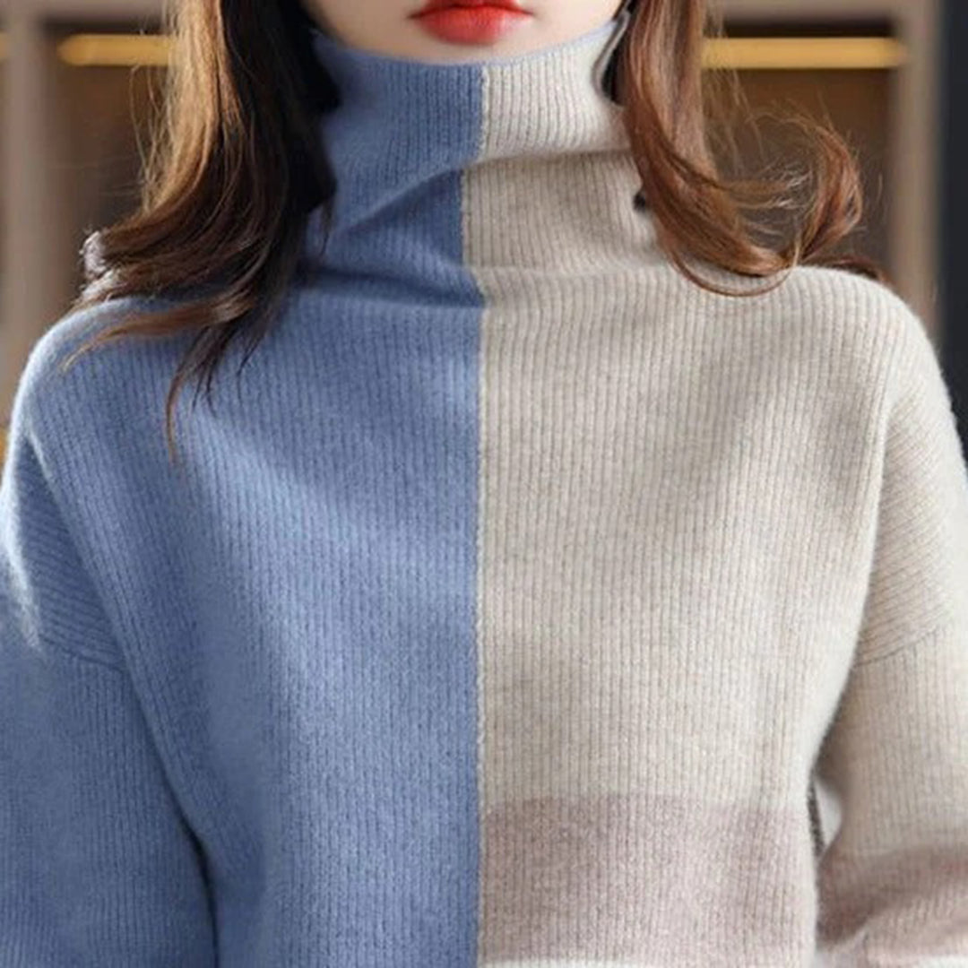 Mila | Golf damski zimowy z wzorem colorblock