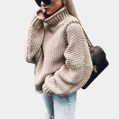 Fela | Gruby sweter damski zimowy z golfem oversize