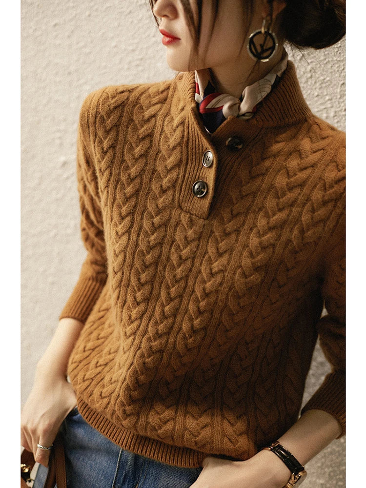 Paulina | Oversize’owy dzianinowy sweter damski