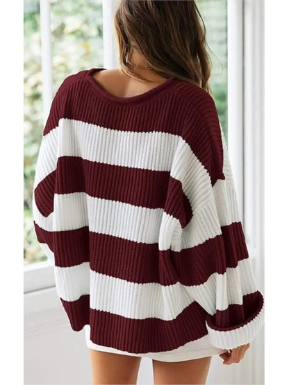 Weronika | Oversize sweter damski w paski