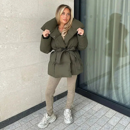 Martyna | Elegancki pikowany płaszcz zimowy damski