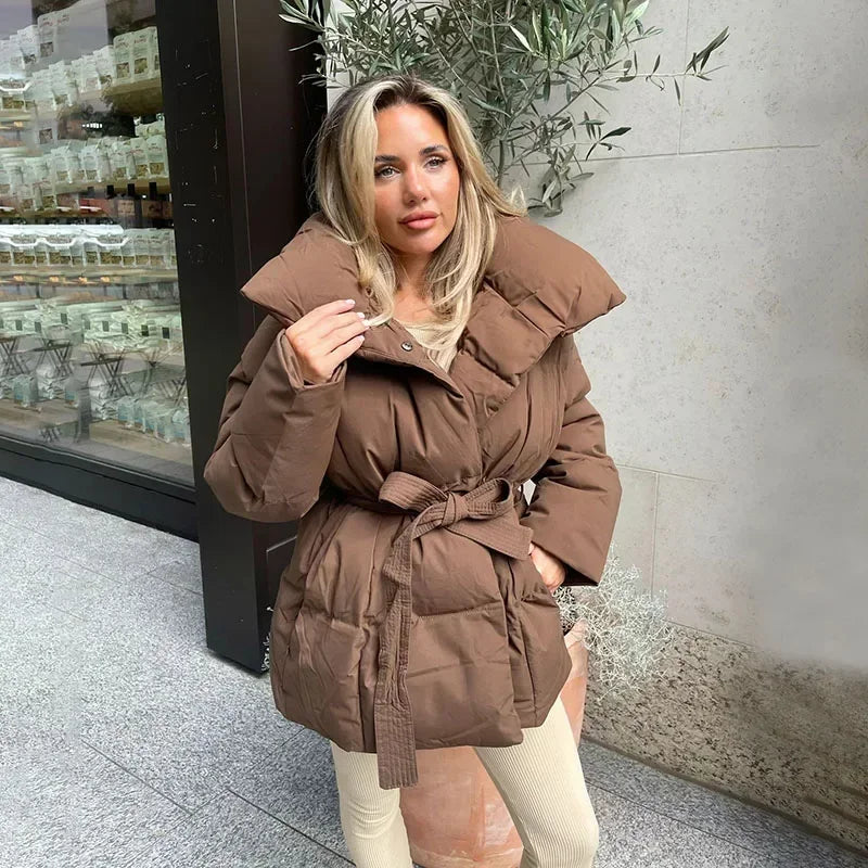 Martyna | Elegancki pikowany płaszcz zimowy damski