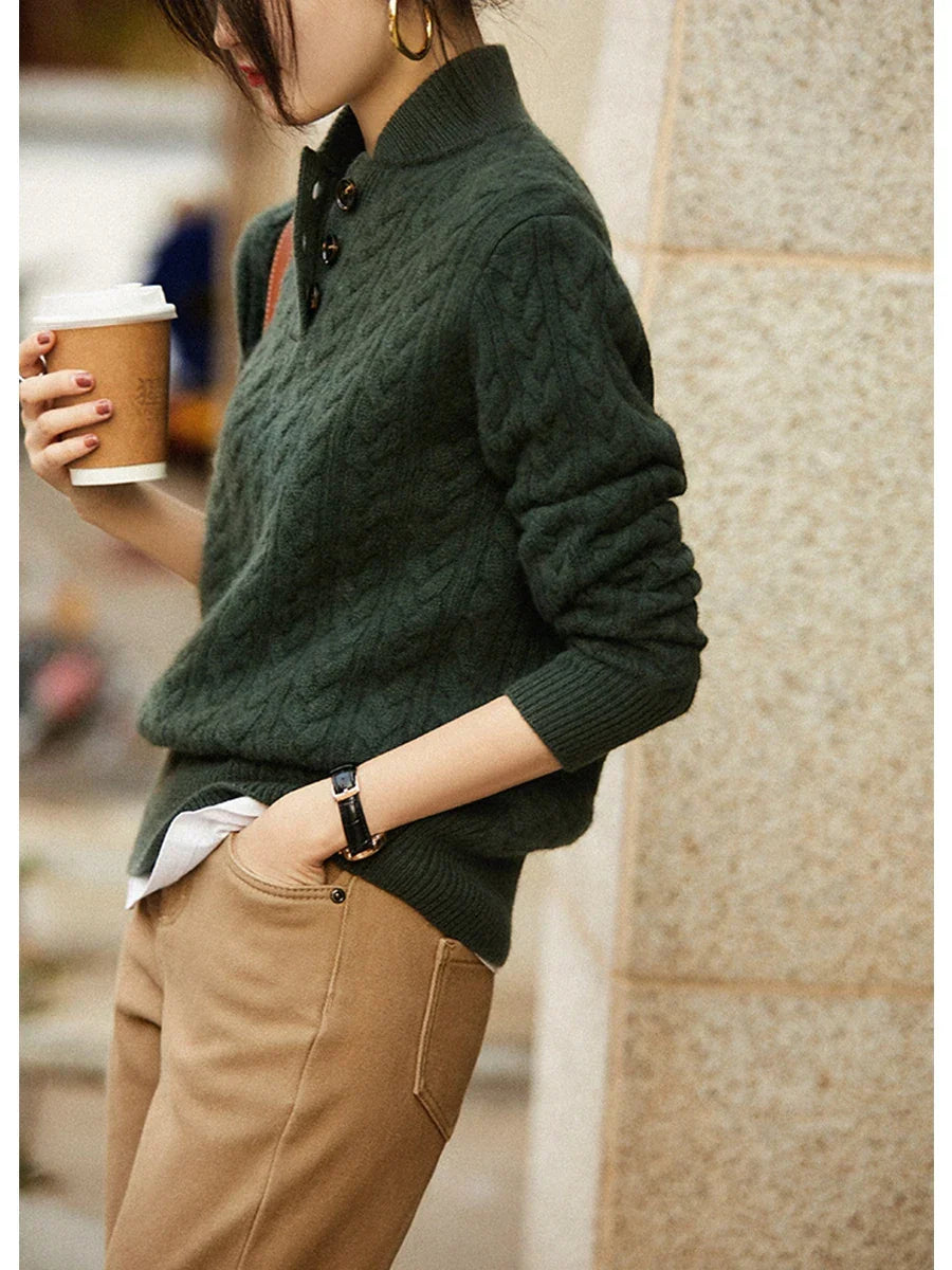 Paulina | Oversize’owy dzianinowy sweter damski