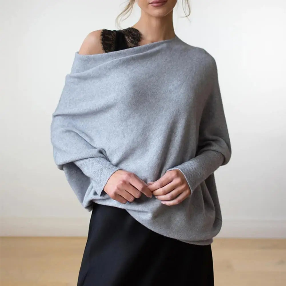 Patrycja | Oversize sweter damski z dekoltem w łódkę
