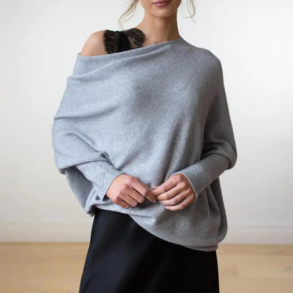 Patrycja | Oversize sweter damski z dekoltem w łódkę