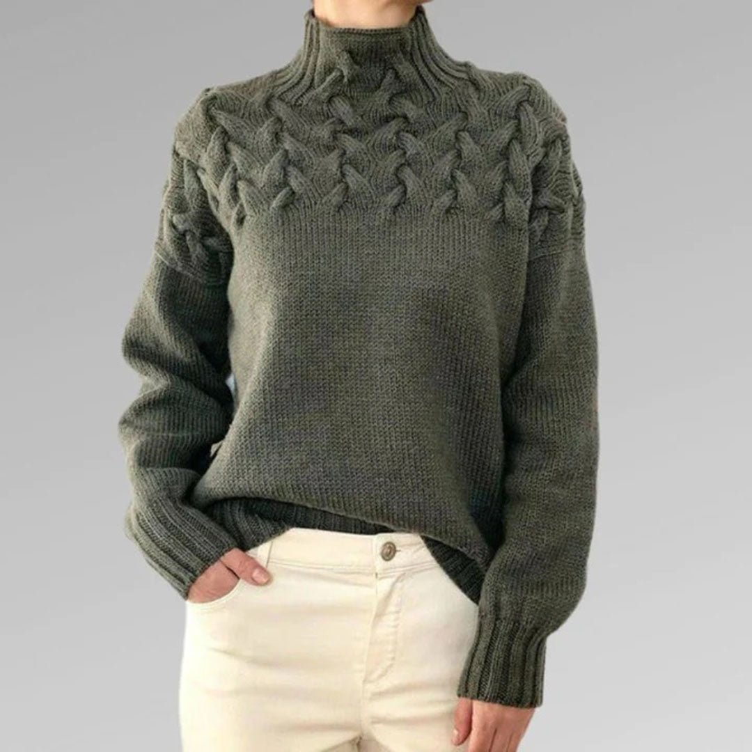 Basia | Ciepły sweter damski zimowy z golfem oversize