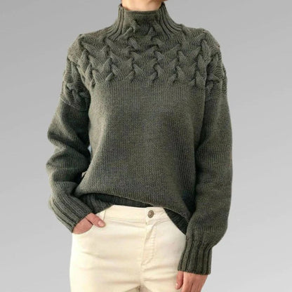 Basia | Ciepły sweter damski zimowy z golfem oversize