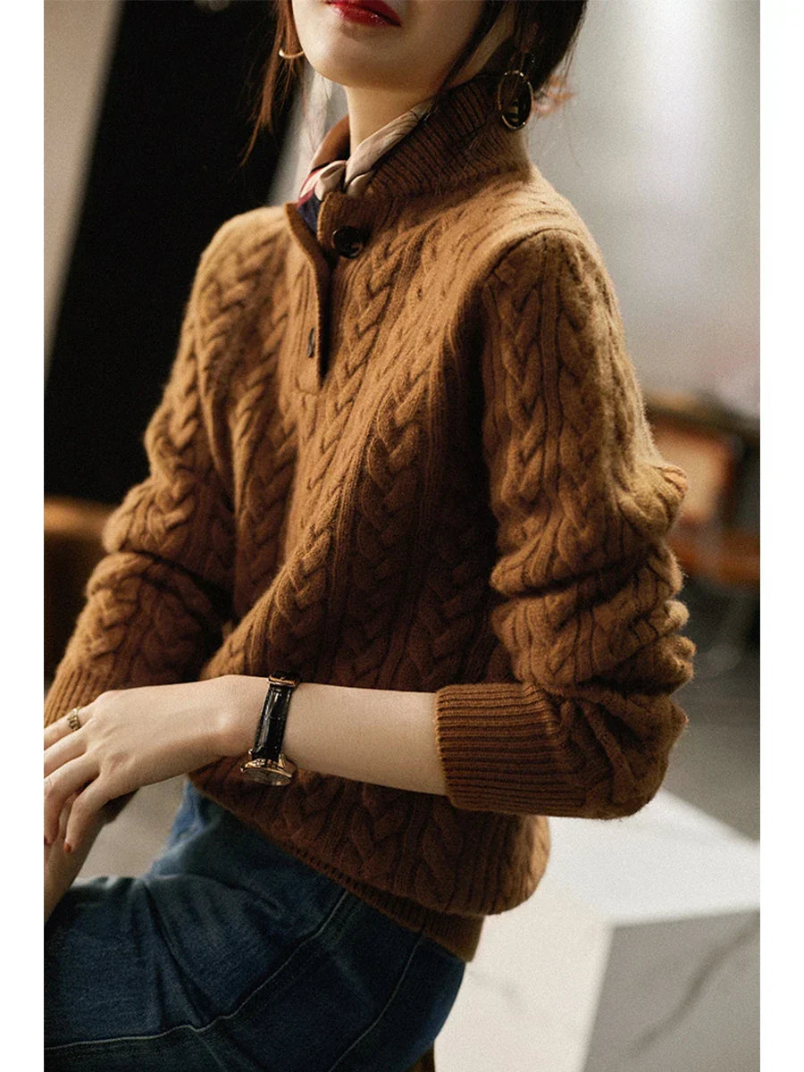 Paulina | Oversize’owy dzianinowy sweter damski