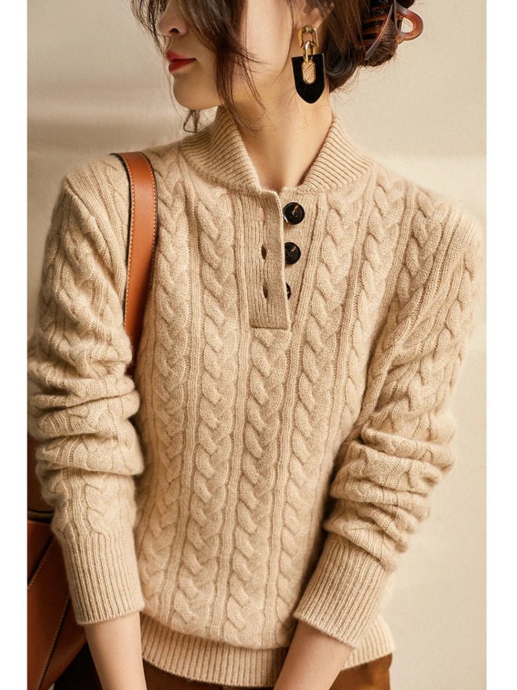 Paulina | Oversize’owy dzianinowy sweter damski