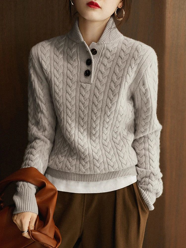 Paulina | Oversize’owy dzianinowy sweter damski