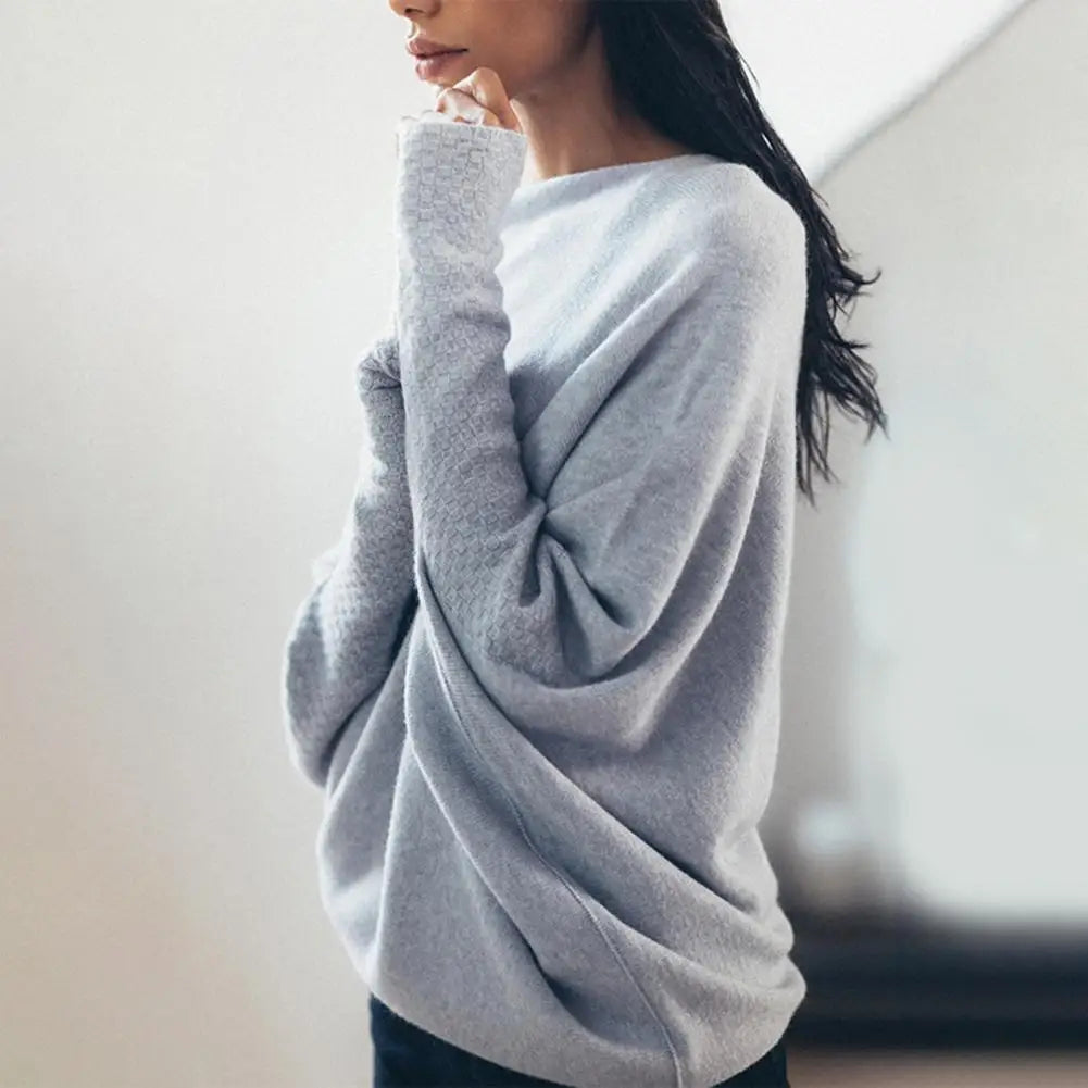 Patrycja | Oversize sweter damski z dekoltem w łódkę